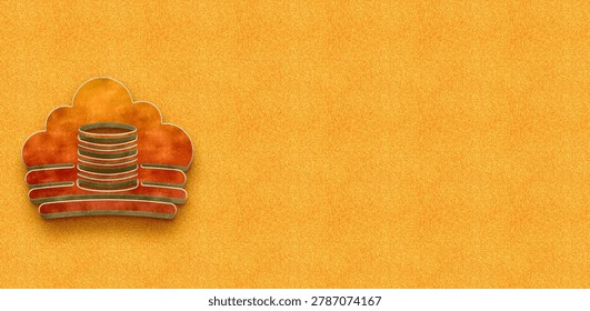 3D metallic cloud server icon with data storage center stacks on orange
