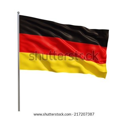3d model of a waving German flag. isolated on white background.
