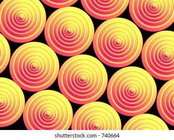 3D - Orange buttons pattern