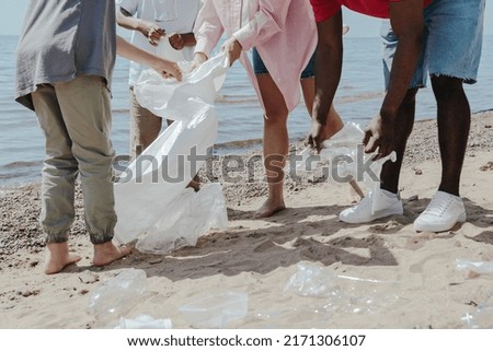 3D People on Beach Holding White Sack