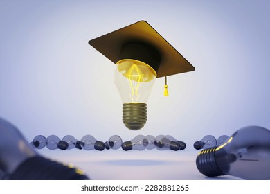 3d picture graphics collage of skilled talented light bulb achieve complete educational courses bright smart studying concept - Powered by Shutterstock