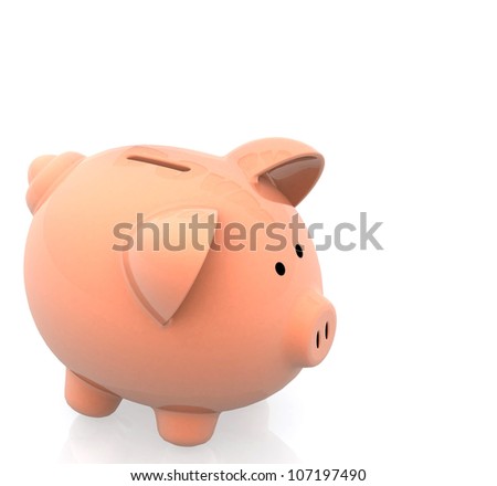 3D piggybank - isolated over a white background