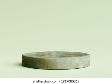 3d Podium, Stand made from rusted metal material, a ventage product stage isolated on a green background - Powered by Shutterstock