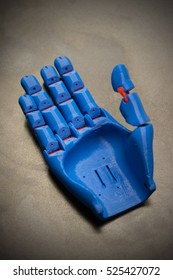 3D Printed Blue Prosthetic Hand