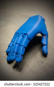 3D Printed Blue Prosthetic Hand
