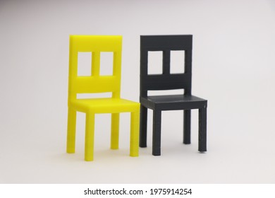 3D Printed Model Chairs Made Using 3d Printing Technology. Home Furnitures Made From Rapid Prototyping