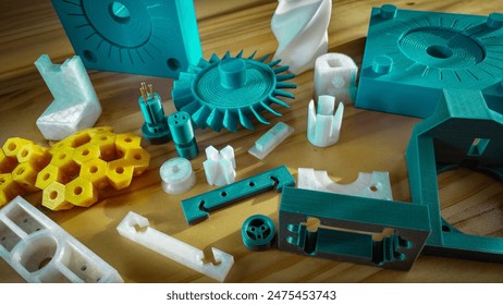 3D Printed Parts Innovative 3D Printing Technology, Prototyping with filaments of PLA, ABS, and Resin, Precision Engineering, Manufacturing Processes, Additive Fabrication, Industrial Design