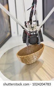 3D printer creates object closeup