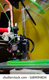 3D Printer Doing A Mask For Covid-19. Coronavirus Mask 3D Printer