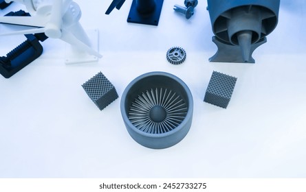 3D printer jet engine printed model metal plastic