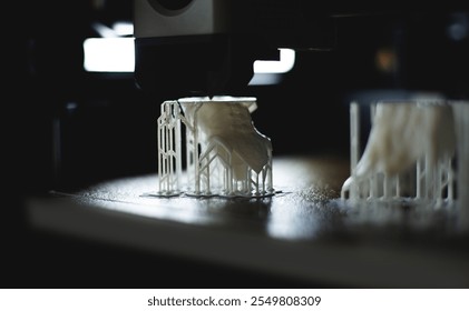 3D printer in the process of printing