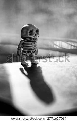 3D printer. The skeleton toy is created on a 3D printer. High-precision 3D printing technologies. Creation of three-dimensional models. Modern innovative additive technologies. An artistic object.