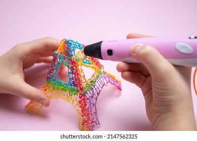 3d Printing Pen, Hands Holding Colorful Toy