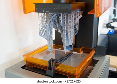 3D printing process. Automation technology 3D printing a modern swimming mask