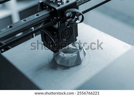 3D prototyping of a part, creating a model on a 3D printer. Engineering sample