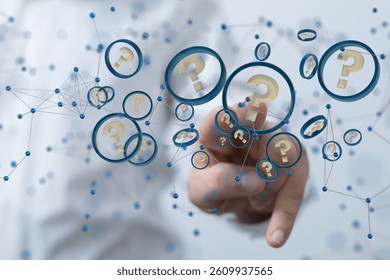 3d question marks background concept.