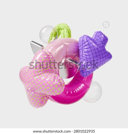 3d Realistic Abstract Geometric Composition with Computer Arrow Cursor Pointer and Other Shapes Rendered Illustration of Choice Concept