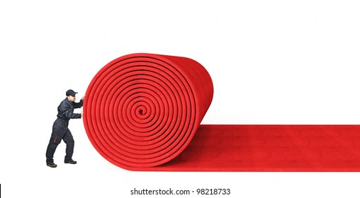 3d Red Carpet On White Background