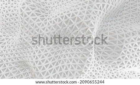 3D render, Abstract white matter geometric pattern  background