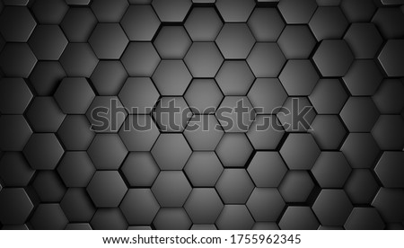 3d render of a black hexagons background, background for web, banners, cover design, book design, poster, cd cover, flyer, website backgrounds or advertising.white background, geometric background,