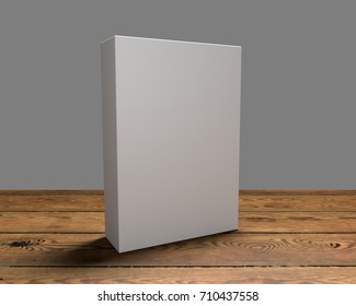 3D render of cereal like box on a wooden surface