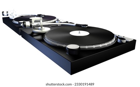 3D render of a DJs decks