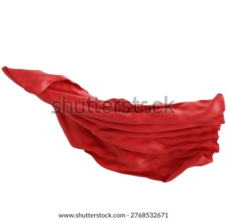3d Render of Elegant Red Silk Cloth Texture with Curvy Shape