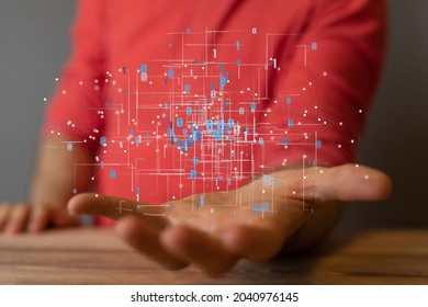 A 3D render of a Futuristic wave, Futuristic data stream