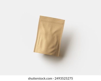 3D render of a generic paper doypack with zipper on a light background