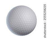 3D render of a golf ball icon, top view, on a white background, with no shadows, text, logos, or highlights.