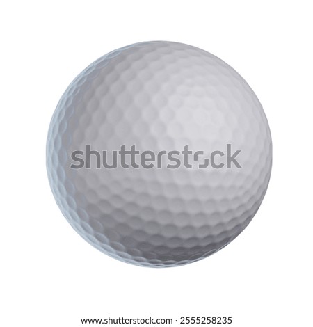 3D render of a golf ball icon, top view, on a white background, with no shadows, text, logos, or highlights.