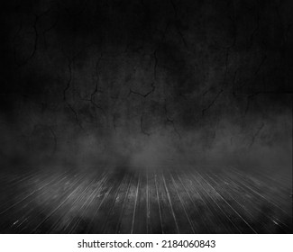 3D render of a grunge interior with smoke effect - Shutterstock ID 2184060843