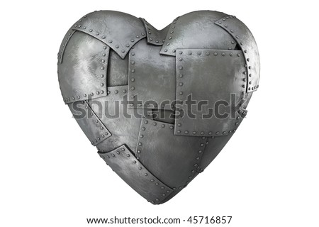 3d render of iron-clad heart