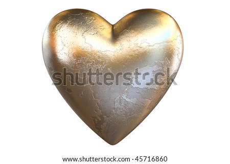 3d render of metalic heart