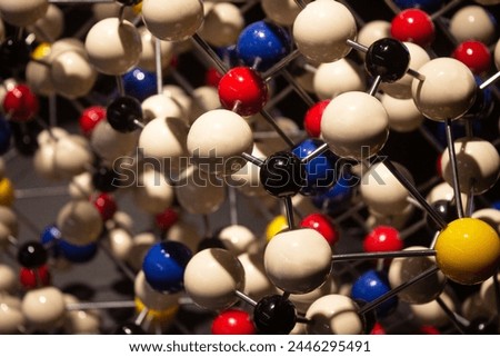 3d render model of a molecule consisting of small balls
