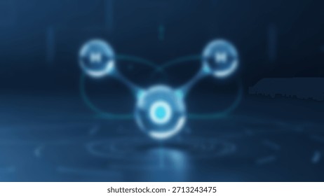 3D Render Molecular Structure of Hydrogen H with Science, Technology, and Futuristic.