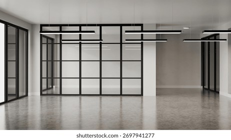 3D render Office open space.