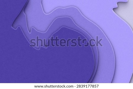 3D render paper layer This 3D render vividly depicts a flowing, abstract design featuring smooth curving edges and subtle shadows. The central focus is a series of wave-like or cloud-like forms that appear to overlap and cascade into each other