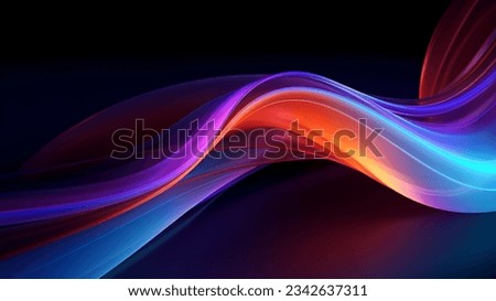 3d render, perfect shape, aesthetic, colorful background with abstract shape glowing in ultraviolet spectrum, curvy neon lines, Futuristic energy concept 