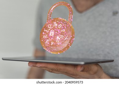 A 3d render of personal data security Illustrates cyber data or information