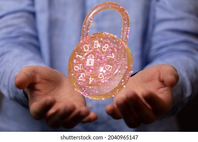 A 3d render of personal data security Illustrates cyber data or information