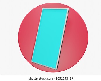3D render - Smartphone frame less blank screen, rotated position. The smartphone from different angles. Mockup generic device. UI/UX smartphones set. Template for infographics, presentation 3D realistic