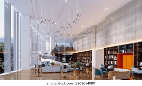 3d Render of working office