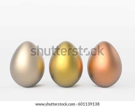 3d rendered decorative precious easter eggs isolated on white background. Suitable for wallpapers, greeting cards, posters, ads.