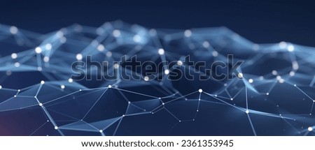 3d rendered Futuristic geometric shapes connect for modern abstract design network concept