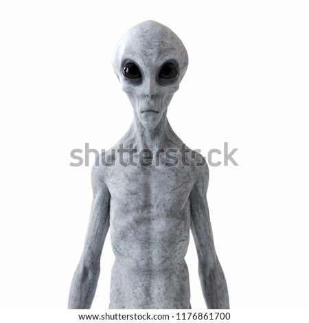 3d rendered illustration of a humanoid alien 