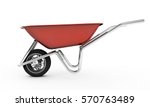 3d rendered image of wheelbarrow on white background