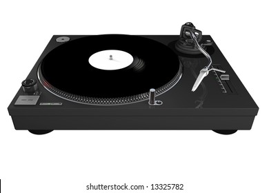 3d rendered technics-style turntable. on white background, easy to isolate.check my portfolio more versions of this recordplayer.