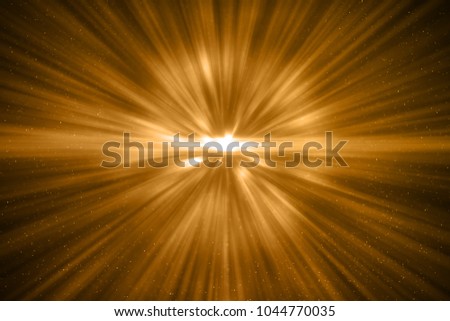 3D rendering, abstract cosmic explosion shockwave warm gold energy on black background, texture effect