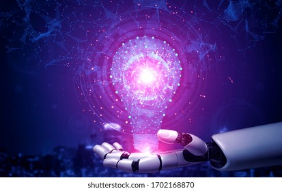 3D rendering artificial intelligence AI research of robot and cyborg development for future of people living. Digital data mining and machine learning technology design for computer brain.